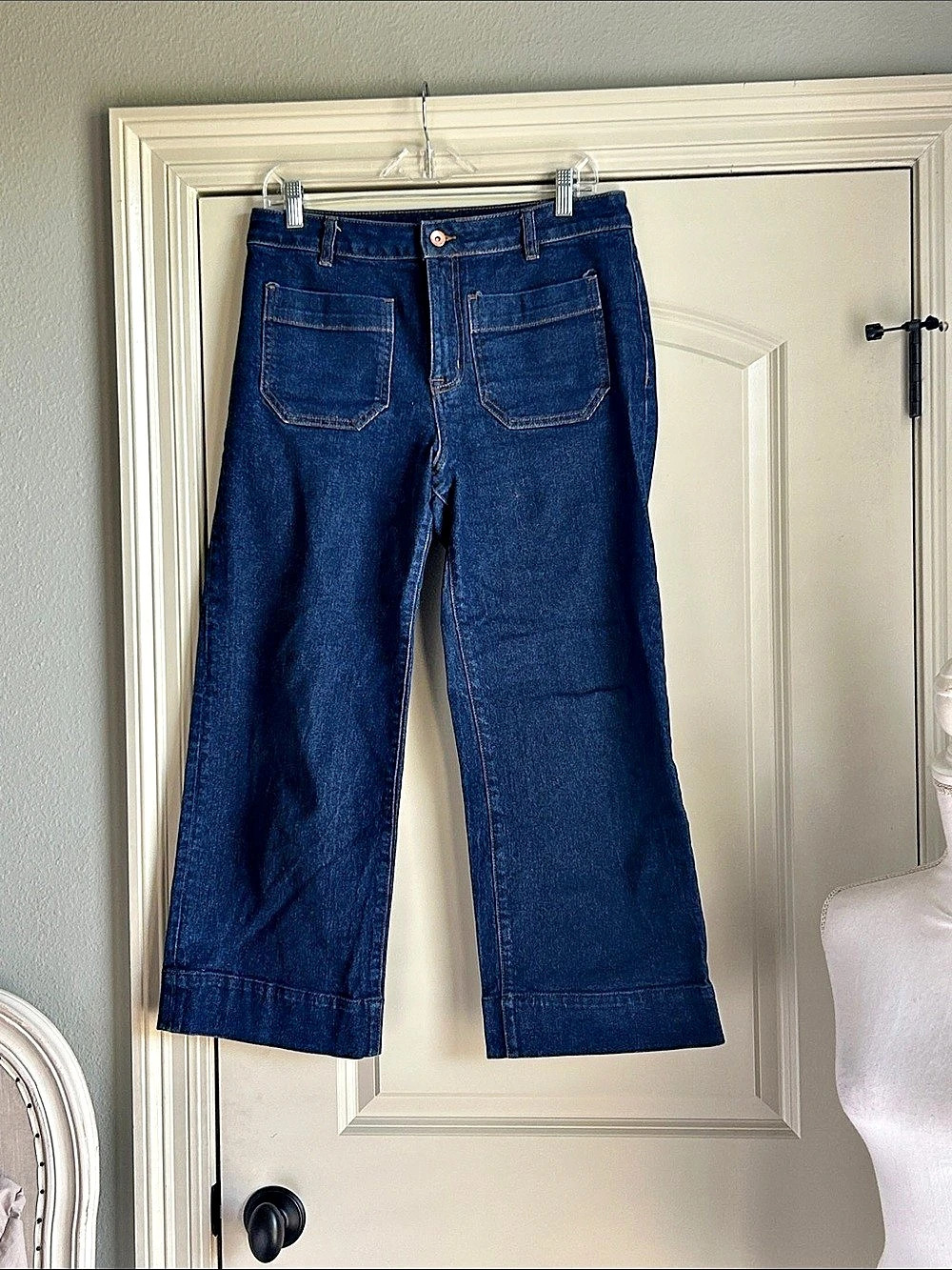 Sanctuary The Marine High Rise Cropped Wide Leg Jeans Waist 30